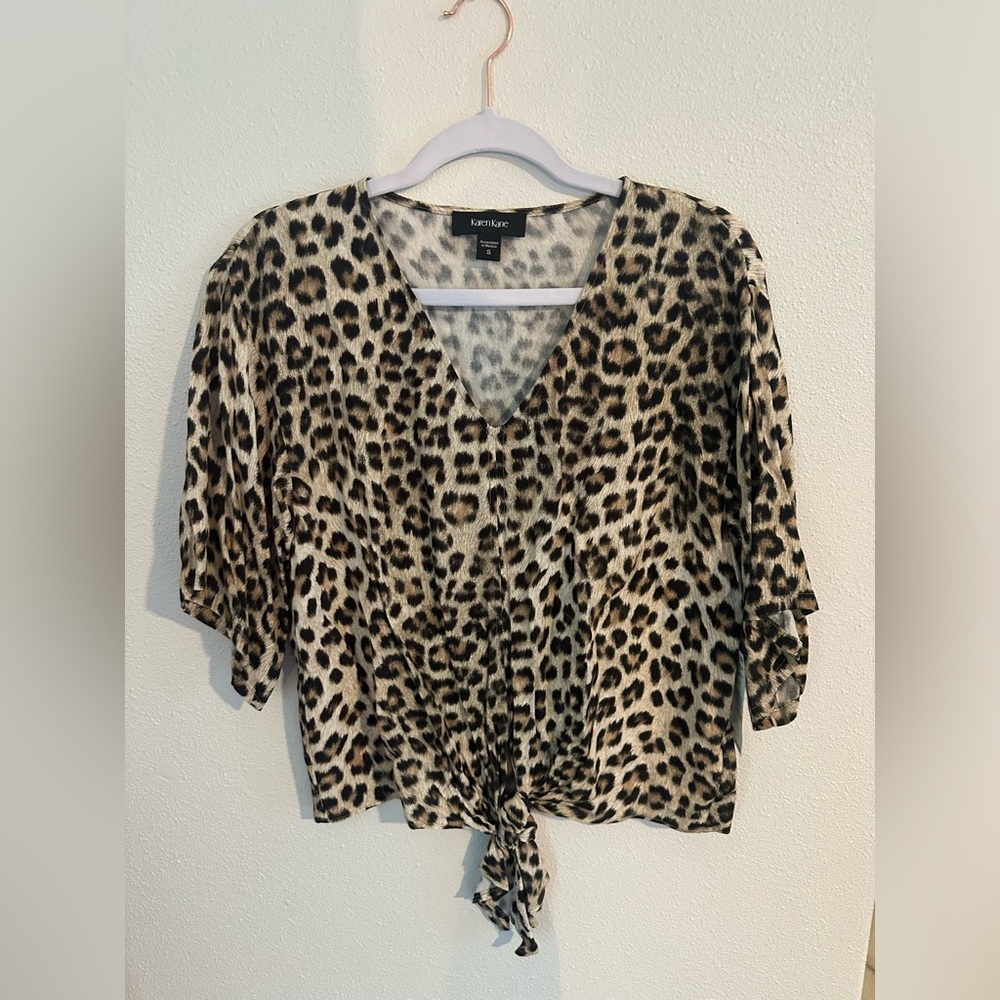 Karen Kane Leopard Print Blouse